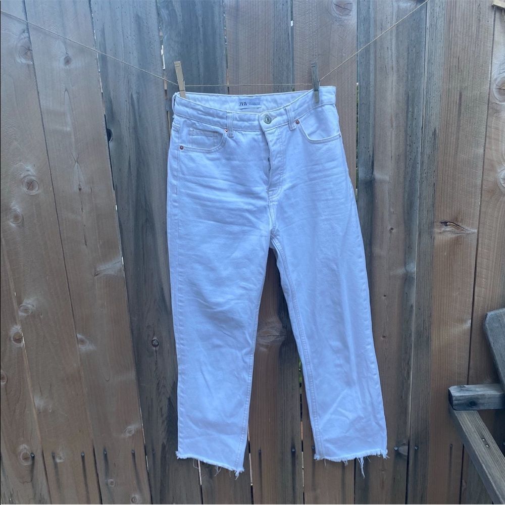 Zara white wide legs jeans size 4